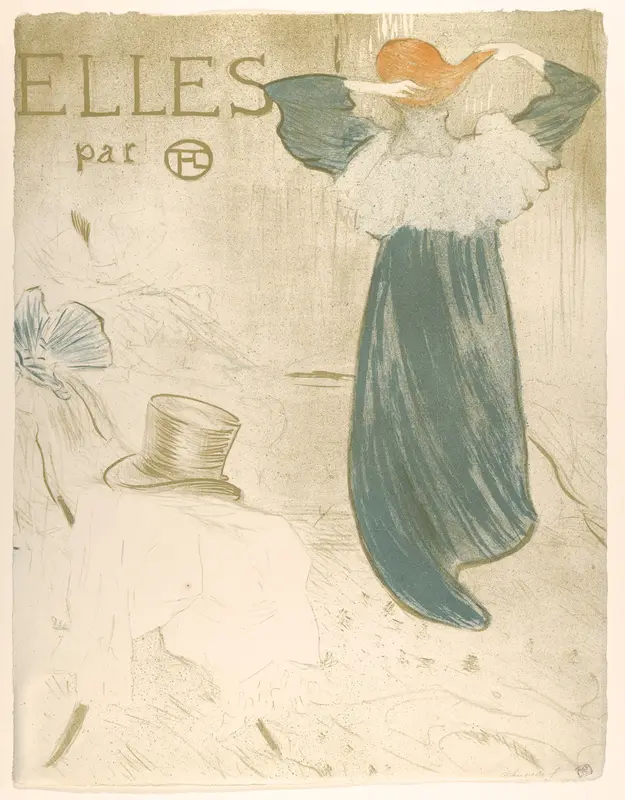 Elles (portfolio cover) Wall Art by Henri de Toulouse-Lautrec - High-Resolution Digital Print