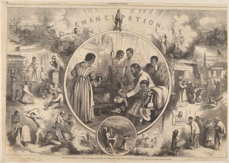 Emancipation of the Negroes – The Past and the Future (from "Harper's Weekly") Wall Art by Thomas Nast - High-Resolution Digital Print