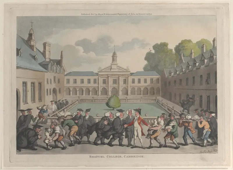 Emanuel College, Cambridge Wall Art by Thomas Rowlandson - High-Resolution Digital Print
