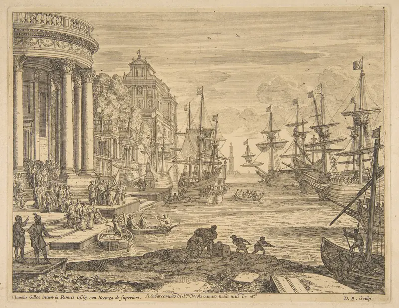 Embarkation of St. Ursula Wall Art by Claude Lorrain (Claude Gellée) - High-Resolution Digital Print