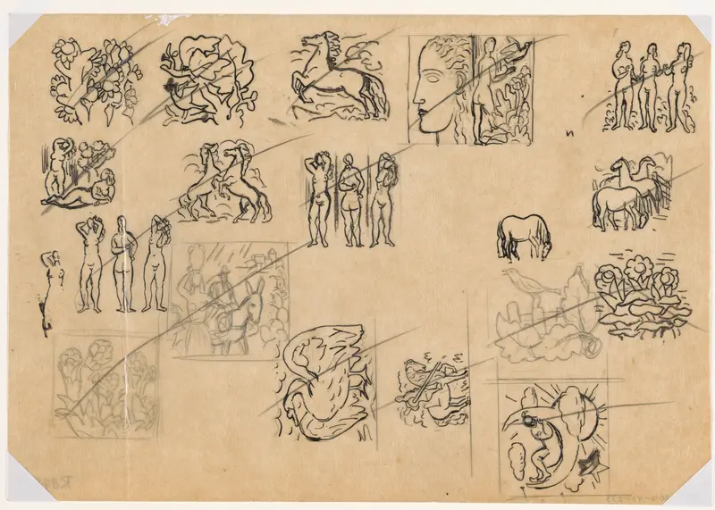 Embleemontwerpen (paarden, vogels, gezichten, etc.) Wall Art by Leo Gestel - High-Resolution Digital Print