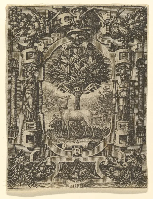 Emblem of Lucrezia Gonzaga Wall Art by Giorgio Ghisi - High-Resolution Digital Print