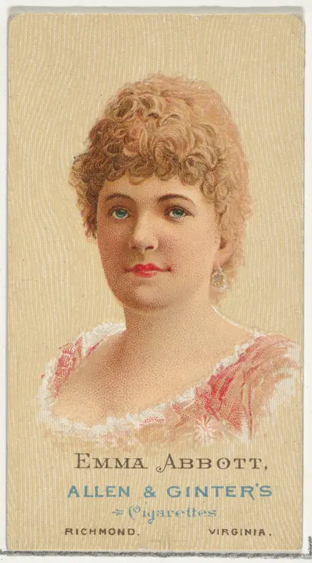 Emma Abbott, from World's Beauties, Series 2 (N27) for Allen & Ginter Cigarettes Wall Art by Allen & Ginter - High-Resolution Digital Print