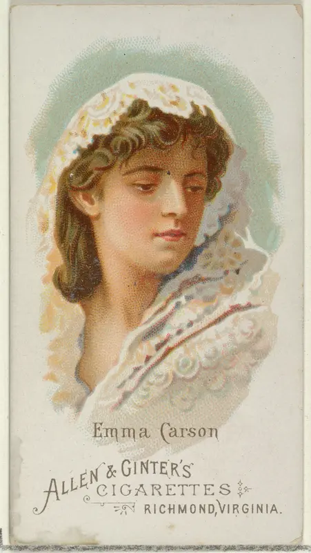 Emma Carson, from World's Beauties, Series 1 (N26) for Allen & Ginter Cigarettes Wall Art by Allen & Ginter - High-Resolution Digital Print