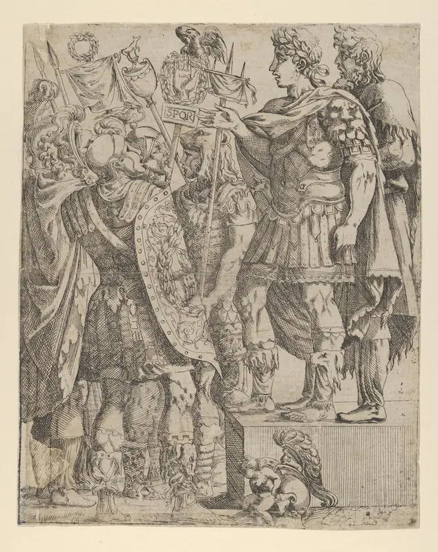Emperor addressing his Soldiers Wall Art by Antonio Fantuzzi - High-Resolution Digital Print