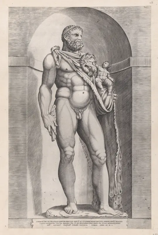 Emperor Commodus as Hercules, from "Speculum Romanae Magnificentiae" Wall Art by Jacob Bos - High-Resolution Digital Print