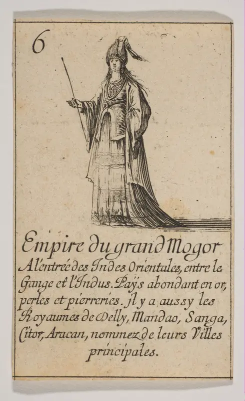 Empire du grand Mogor, from "Jeu de la Géographie" Wall Art by Stefano della Bella - High-Resolution Digital Print