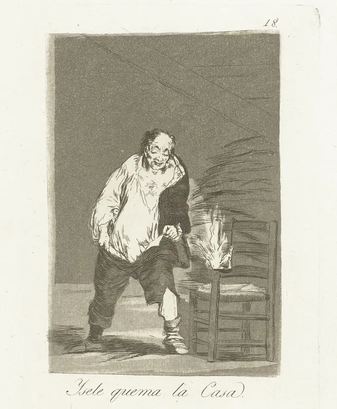 En zijn huis staat in brand Wall Art by Francisco de Goya - High-Resolution Digital Print
