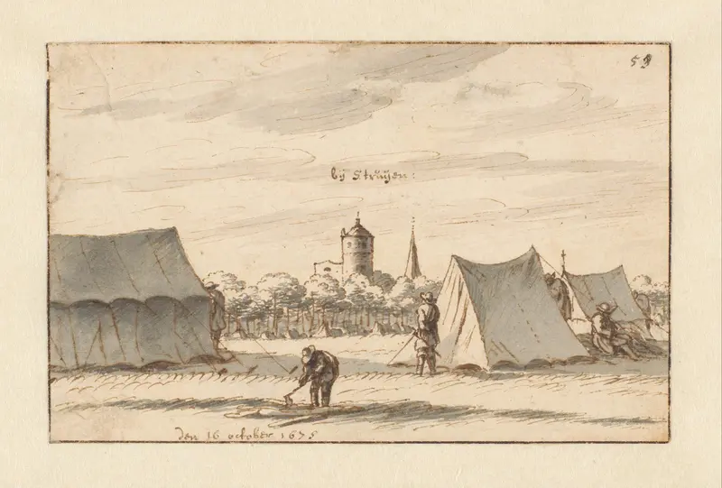 Encampment of the Army of Willem III near Sint-Truiden, Limburg Wall Art by Unknown - High-Resolution Digital Print