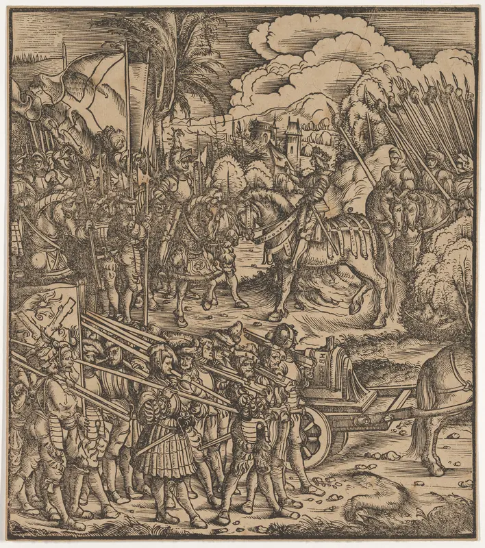 Encounter of Two Generals Before Cleves, from "Der Weisskunig" Wall Art by Hans Burgkmair - High-Resolution Digital Print