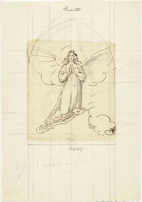Engel in gebed Wall Art by David Pièrre Giottino Humbert de Superville - High-Resolution Digital Print