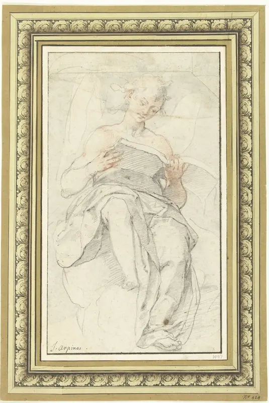 Engel op een wolk in een boek lezend Wall Art by Giuseppe Cesari - High-Resolution Digital Print