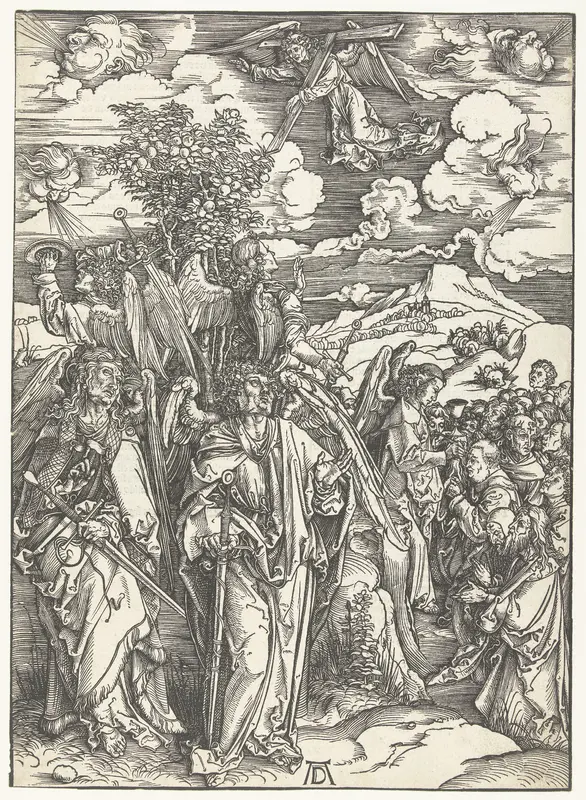 Engelen houden de vier winden tegen Wall Art by Unknown - High-Resolution Digital Print
