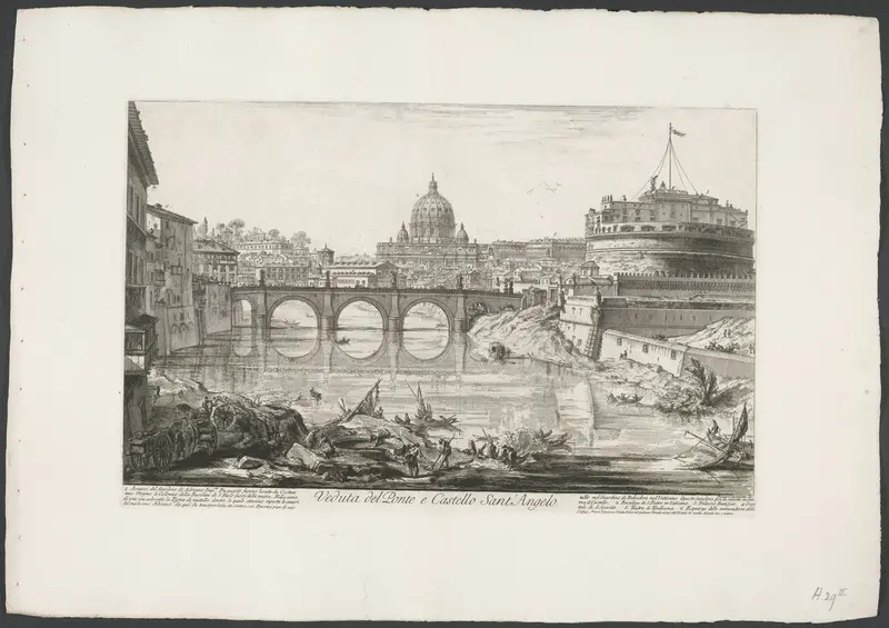 Engelenbrug en Engelenburcht te Rome Wall Art by Unknown - High-Resolution Digital Print