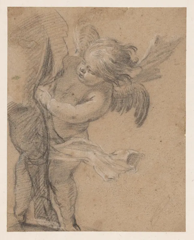 Engeltje bij het been van de H. Rochus Wall Art by Simon Vouet - High-Resolution Digital Print