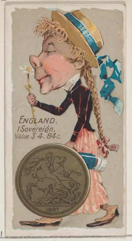England, 1 Sovereign, from the series Coins of All Nations (N72, variation 2) for Duke brand cigarettes Wall Art by W. Duke, Sons & Co. - High-Resolution Digital Print