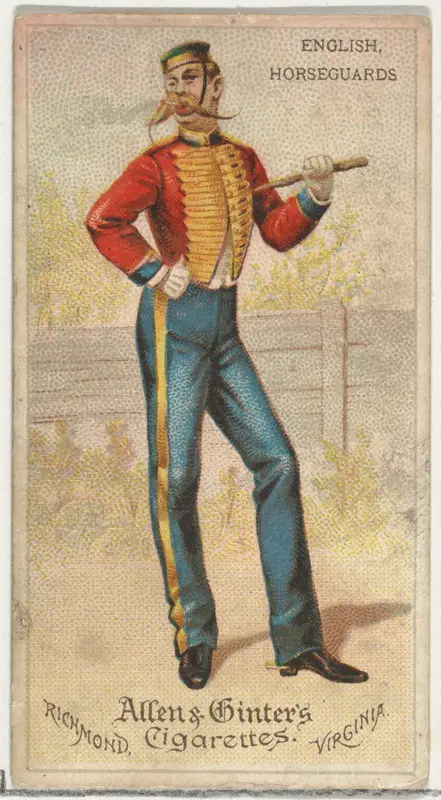 English Horseguards, from World's Dudes series (N31) for Allen & Ginter Cigarettes Wall Art by Allen & Ginter - High-Resolution Digital Print
