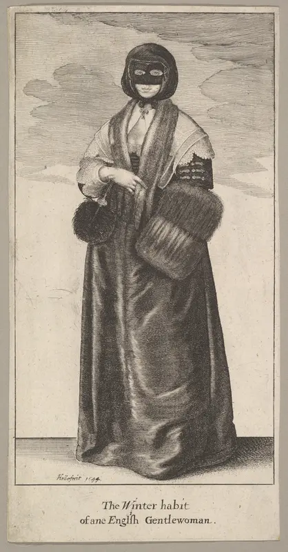 English Lady in Winter Costume (The Winter habit of an English Gentlewoman) Wall Art by Wenceslaus Hollar - High-Resolution Digital Print