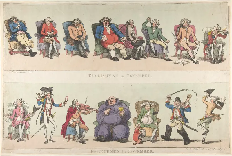 Englishmen in November, Frenchmen in November Wall Art by Thomas Rowlandson - High-Resolution Digital Print