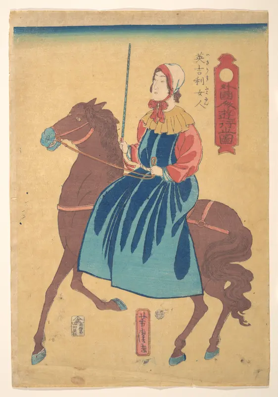 Englishmen Woman on Horseback