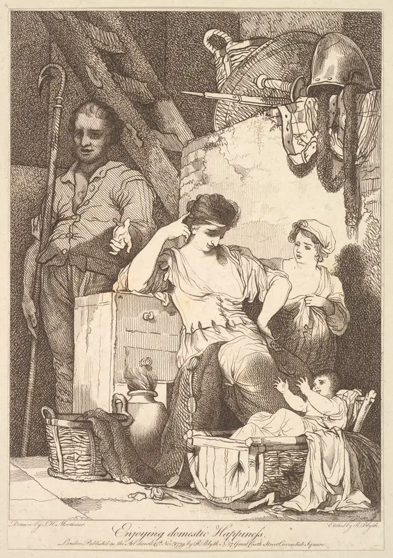 Enjoying Domestic Happiness, from "Banditti Variously Employed" Wall Art by Robert Blyth - High-Resolution Digital Print
