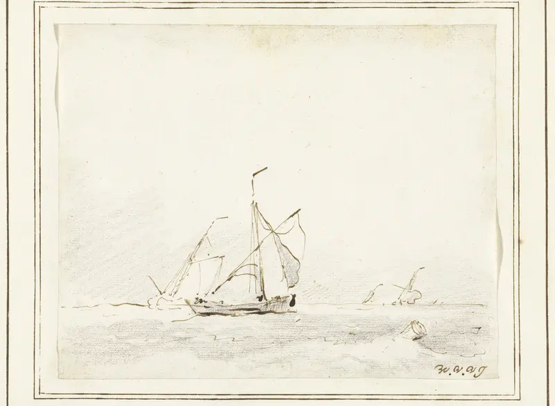 Enkele kleine vaartuigen op zee Wall Art by Willem van de Velde (II) - High-Resolution Digital Print