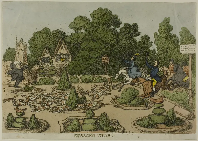 Enraged Vicar, from Miseries of Human Life Wall Art by Thomas Rowlandson - High-Resolution Digital Print