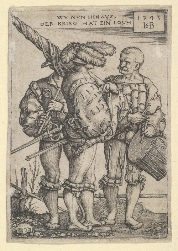 Ensign, Drummer and Piper Wall Art by Sebald Beham - High-Resolution Digital Print