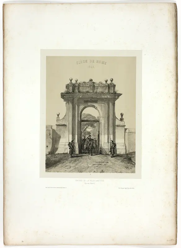Entering the Villa Santucci, from Souvenirs d’Italie: Expédition de Rome