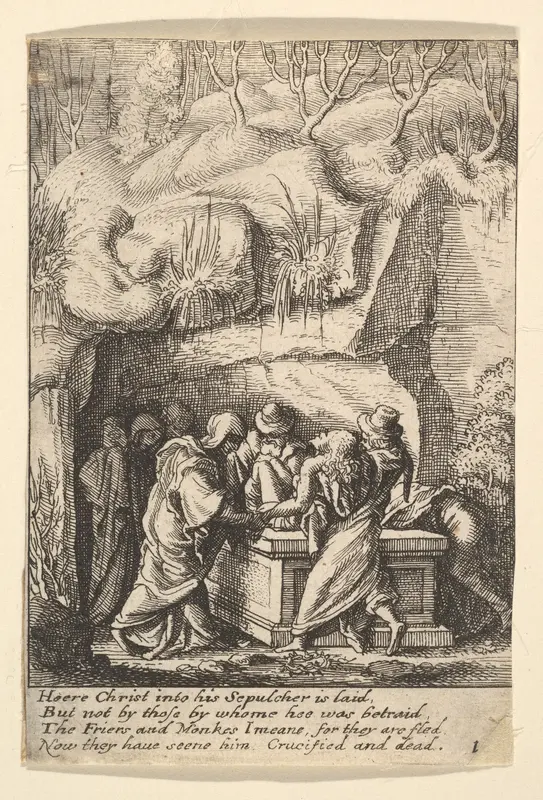 Entombment Wall Art by Wenceslaus Hollar - High-Resolution Digital Print
