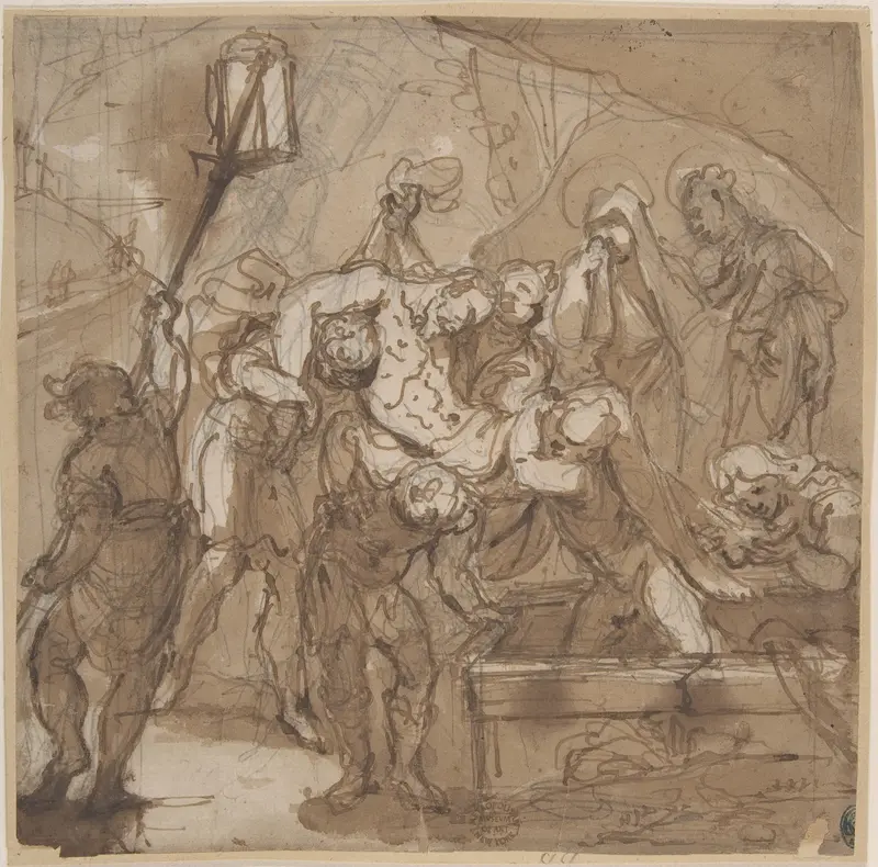 Entombment of Christ Wall Art by Anonymous, Italian, Roman-Bolognese, 17th century - High-Resolution Digital Print