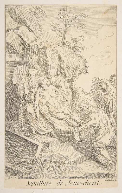 Entombment of Christ Wall Art by Claude Gillot - High-Resolution Digital Print