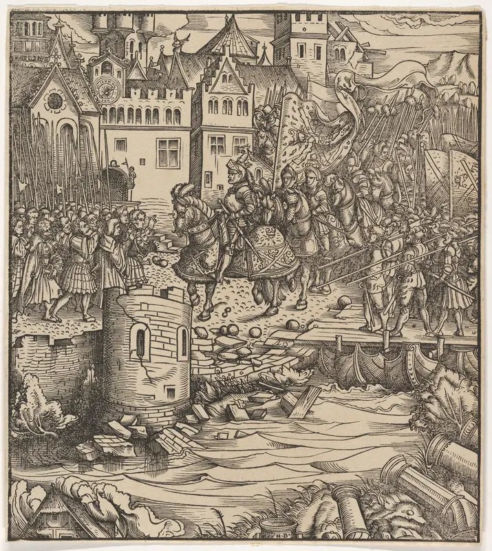 Entrance of the White King in Utrecht, from "Der Weisskunig" Wall Art by Hans Burgkmair - High-Resolution Digital Print