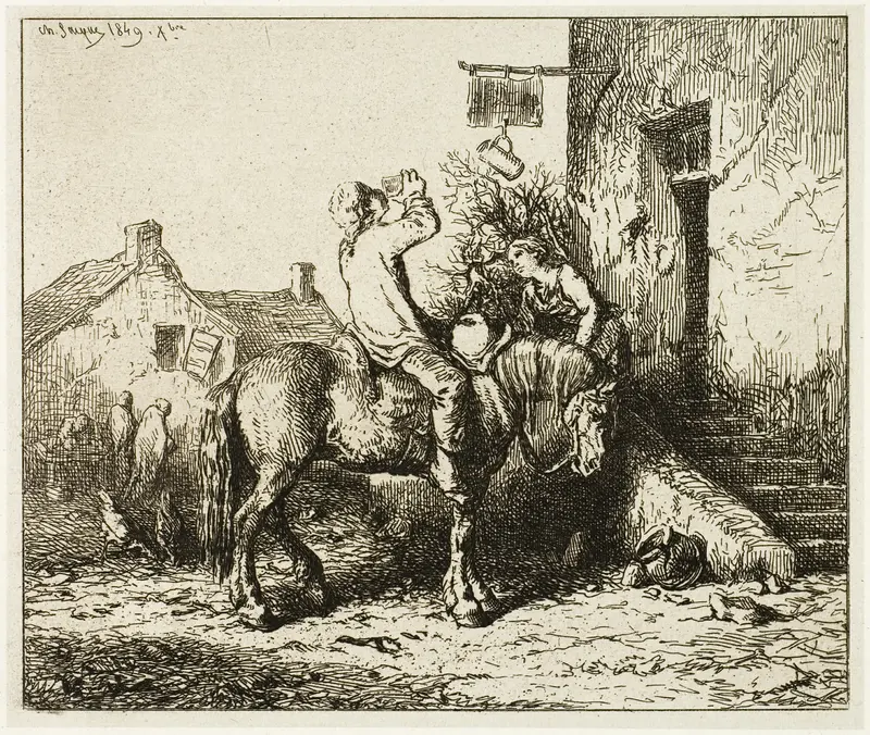 Entrance to an Inn, with Peasant Drinking