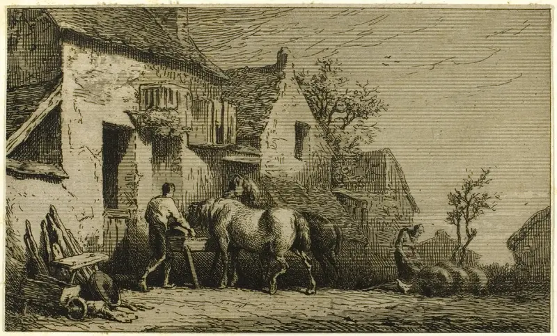 Entrance to an Inn, with Stable Boy