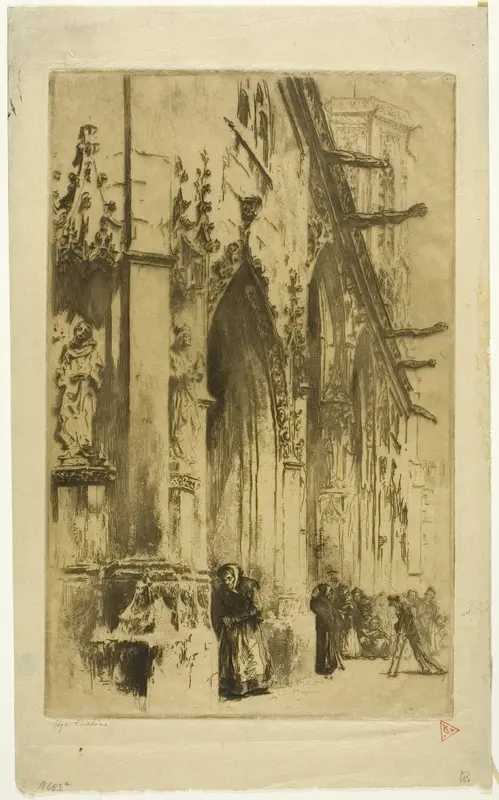 Entrance to Saint-Germain-l'Auxerrois, Paris Wall Art by Edgar Chahine - High-Resolution Digital Print