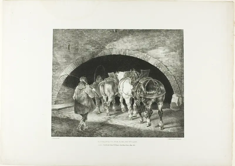 Entrance to the Adelphi Wharf, plate 11 from Various Subjects Drawn from Life on Stone