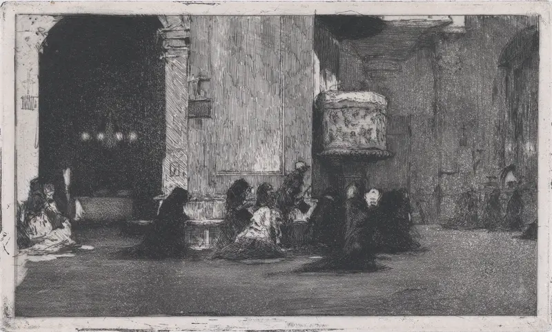 Entrance to the church of St Joseph (San José), Madrid, figures seated on the ground in front Wall Art by Mariano Fortuny, 1838–1874 - High-Resolution Digital Print