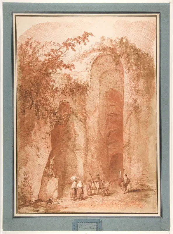 Entrance to the Grotto of Posillipo Wall Art by Hubert Robert - High-Resolution Digital Print