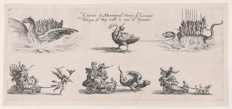 Entrée de Monseigneur Henry de Lorraine (Entrance of Henry de Lorraine), from "Le Combat a la Barrière" Wall Art by Jacques Callot - High-Resolution Digital Print