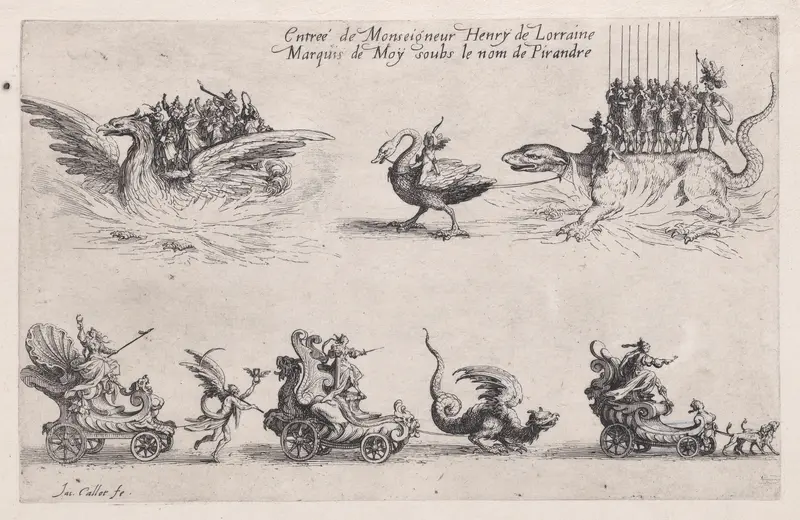 Entrée de Monseigneur Henry de Lorraine (Entrance of Henry of Lorraine), from "Le Combat a la Barrière" Wall Art by Jacques Callot - High-Resolution Digital Print