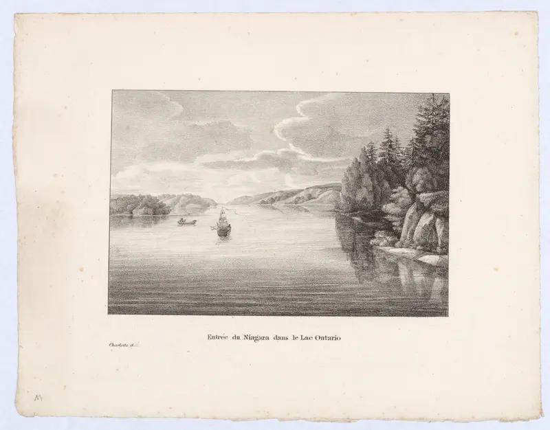 Entrée du Niagara dans le Lac Ontario Wall Art by Charlotte Bonaparte - High-Resolution Digital Print