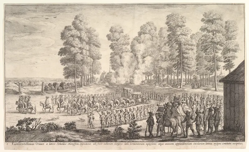 Entry of the Count of Thurn and Taxis into Hemissen Wall Art by Wenceslaus Hollar - High-Resolution Digital Print