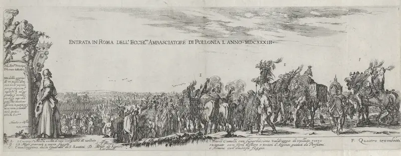 Entry of the Polish Ambassador into Rome Wall Art by Stefano della Bella - High-Resolution Digital Print