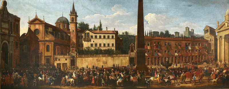 Entry the Polish ambassador Michał Kazimierz Radziwiłł into Rome in 1680. Wall Art by Pieter van Bloemen - High-Resolution Digital Print