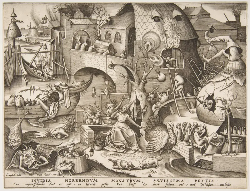 Envy (Invidia), from "The Seven Deadly Sins" Wall Art by Pieter Bruegel the Elder - High-Resolution Digital Print