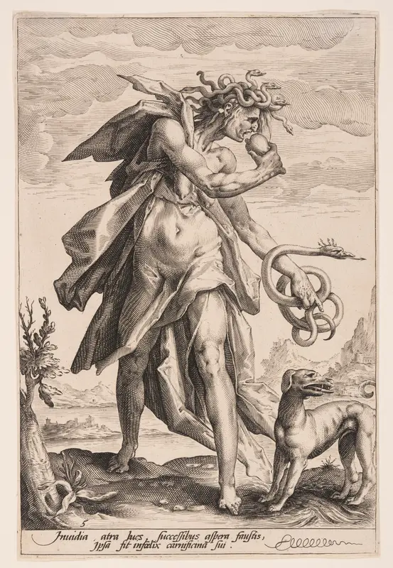 Envy, plate 5 from The Vices Wall Art by Jacob Matham - High-Resolution Digital Print