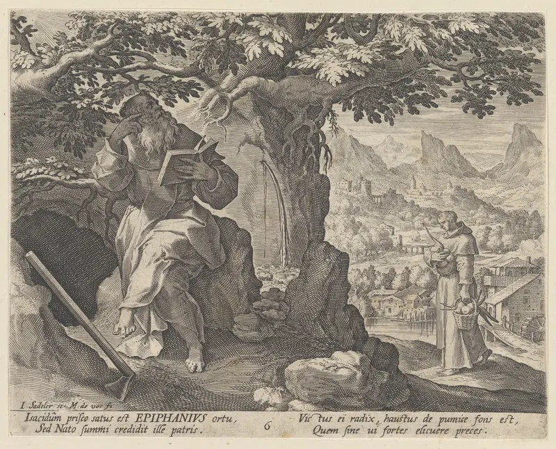 Epiphanius, from "Sylvae Sacrae Monumenta...Anachoretarum" Wall Art by Maerten de Vos - High-Resolution Digital Print