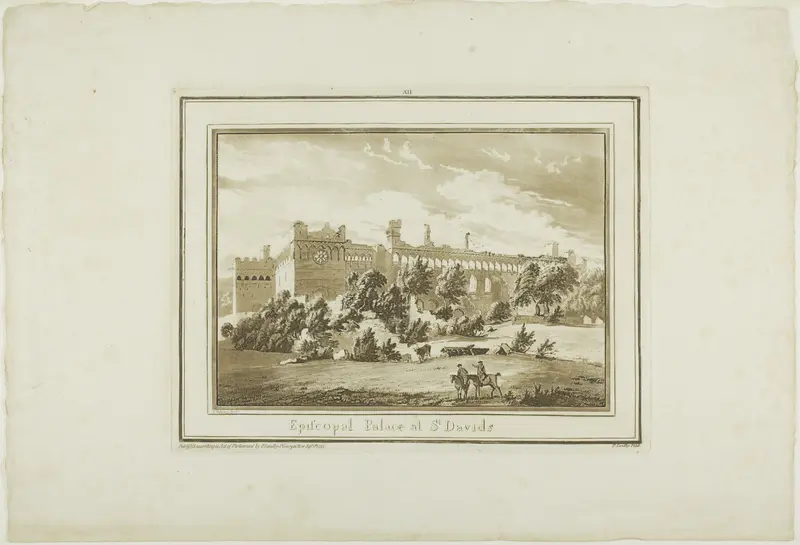 Episcopal Palace at St. Davids, plate twelve from Twelve Views in South Wales Wall Art by Paul Sandby - High-Resolution Digital Print