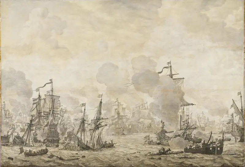 Episode uit de slag in het Sont tussen de Hollandse en Zweedse vloot, 8 november 1658 Wall Art by Willem van de Velde (I) - High-Resolution Digital Print